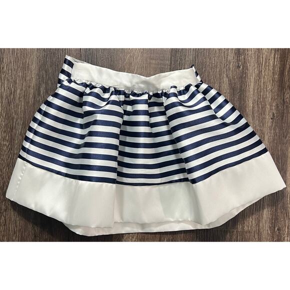 Mama Luma Girls Navy Blue/White Striped Skirt with Self Tie Bow Size 3-4 - Picture 10 of 11